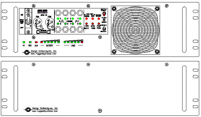 P/N: <br />ETI0001-1442 Rugged MilSpec UPS and PDU Standard Front 