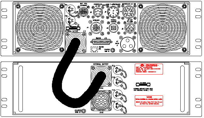 P/N: <br />ETI0001-1442 Rugged MilSpec UPS and PDU Standard Rear 