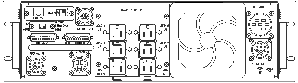 ETI0001-1467 2000VA Rugged UPS Rear View